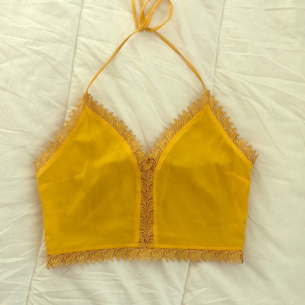 Yellow crop top
